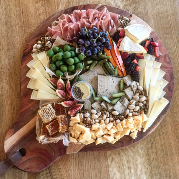 Gorgeous charcuterie board, cutting board, cheese platter with